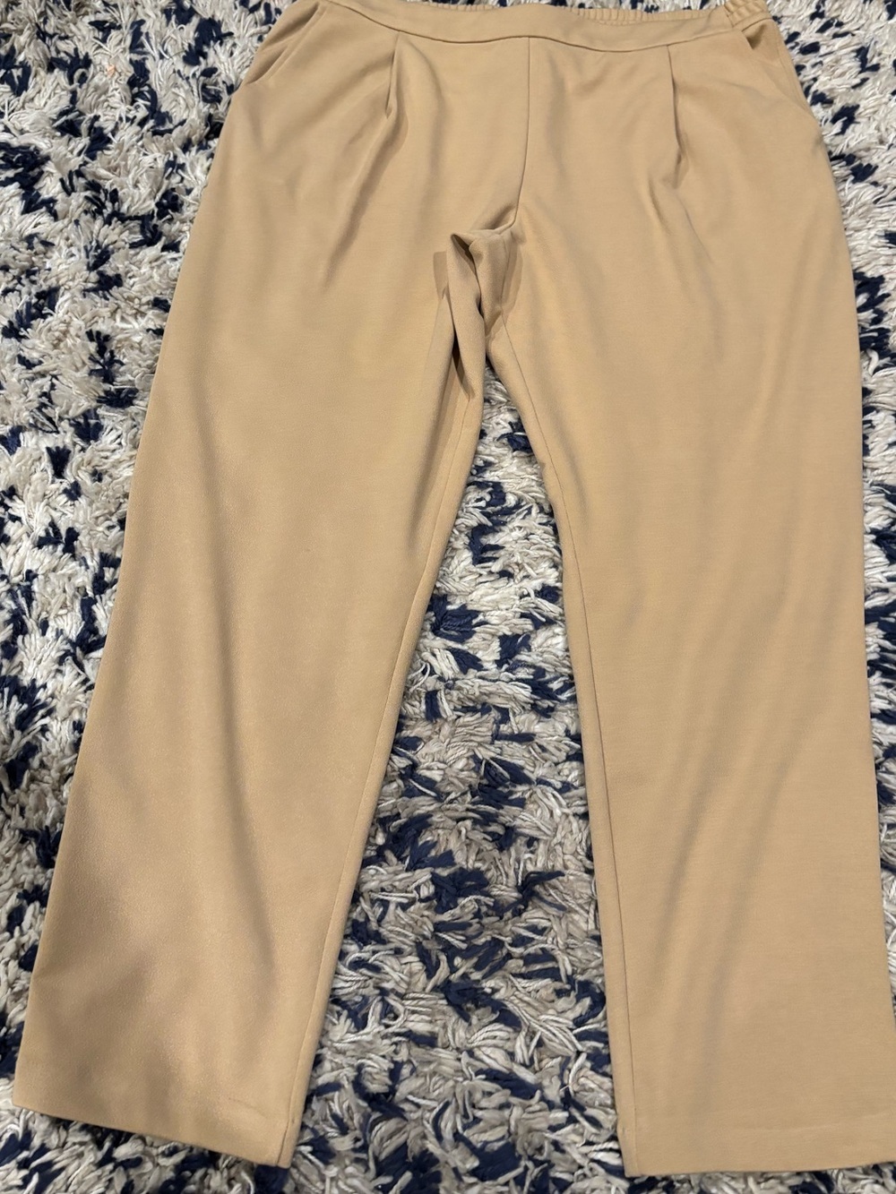 Adrienne Landau Tan Elastic Waist wide leg pants size XL
